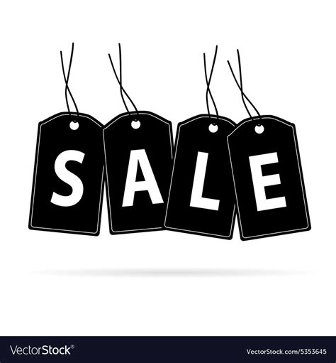 Sale tag black Royalty Free Vector Image - VectorStock