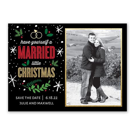 Married Little Christmas Save the Date | Ann's Bridal Bargains Christmas Save The Date, Little ...