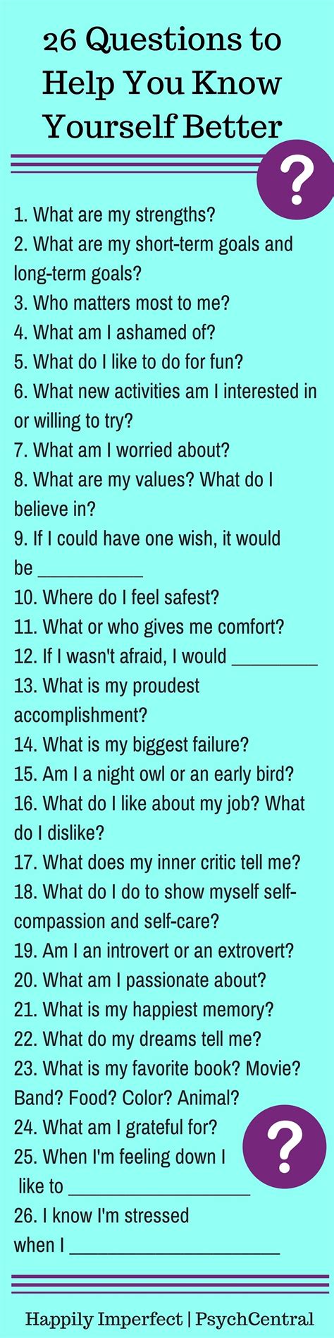26 Questions to Help You Know Yourself Better Journal Prompts, Journal Ideas, Writing Prompts ...