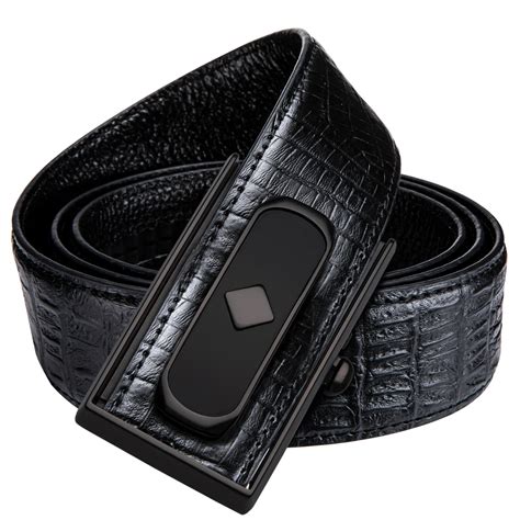 DiBanGu Brand Mens Belt Black Leather Belts for Men Automatic Buckle Casual Leather Belt for ...