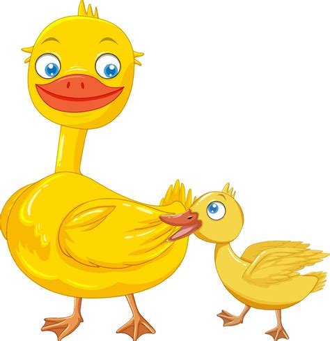 Mother duck and duckling on white background 7700433 Vector Art at Vecteezy