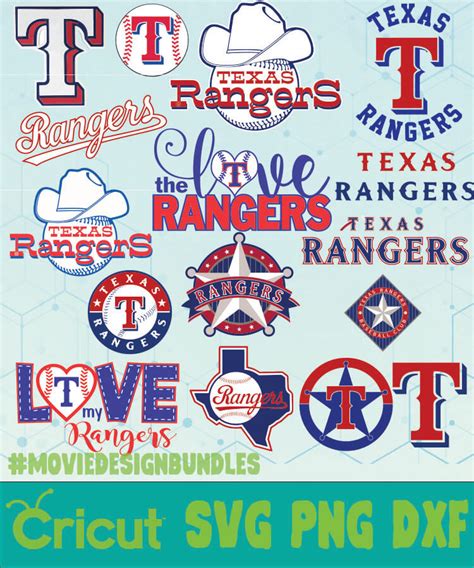 TEXAS RANGERS MLB BUNDLE LOGO SVG, PNG, DXF - Movie Design Bundles