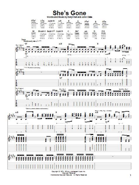 She's Gone by Hall & Oates - Guitar Tab - Guitar Instructor