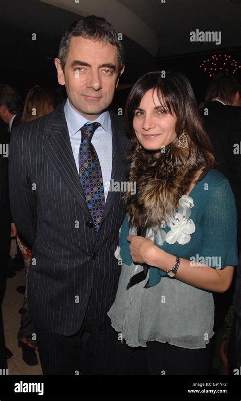 Rowan Atkinson and his wife Sunetra Sastry at the aftershow party ...