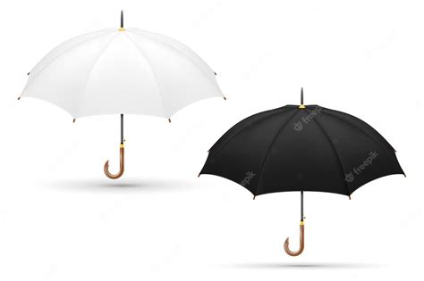 Premium Vector | White and black classical umbrella from rain isolated on