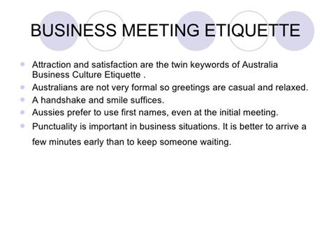 Business Meeting Etiquette