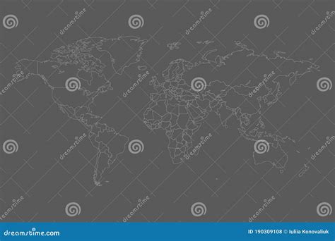 World Map Vector. Contour of World Map Stock Vector - Illustration of ...