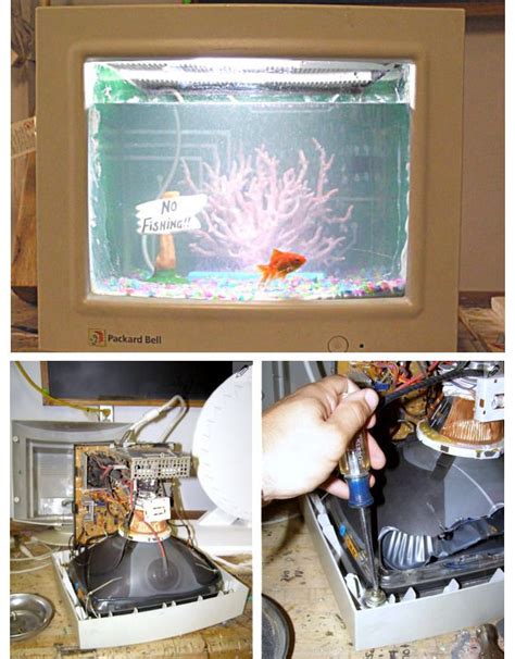 Recycled Old CRT Monitor Fish Tank | Aquarium, Fish tank design, Fish tank