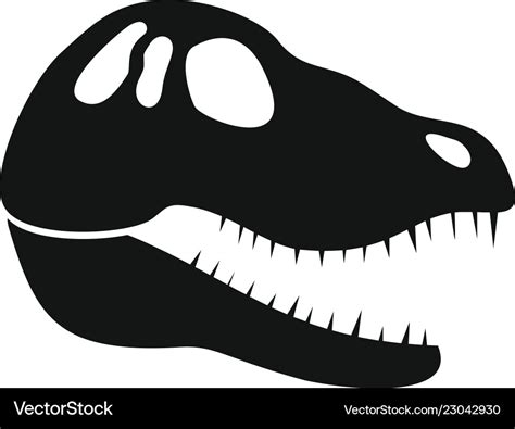 Dinosaur skull head icon simple style Royalty Free Vector