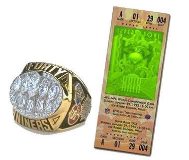 Super Bowl XXIX - 49ers 49 Chargers 26 - MVP 49ers QB Steve Young