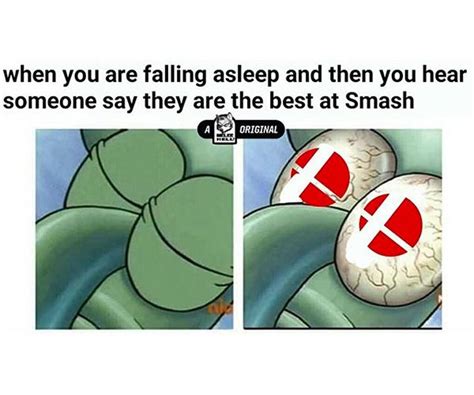 Sleeping Squidward Eyes Meme, Funny SpongeBob Memes | Smash bros funny, Super smash bros memes ...