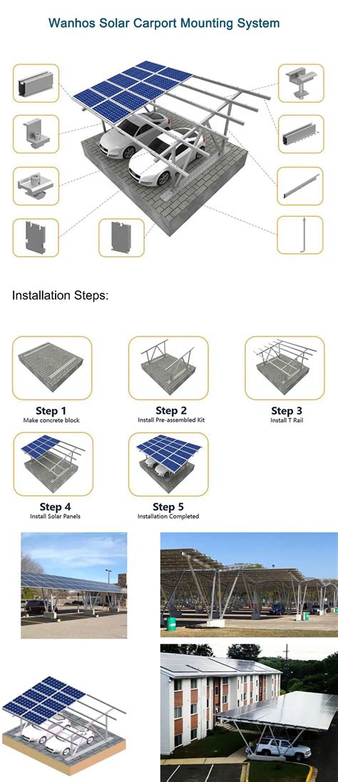 Easy Installation Aluminum Solar Pv Carport Mounting System Wanhos Solar - Buy Pv Carport ...