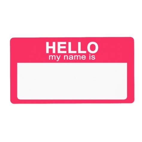 Hello My Name is, Hot Pink Name Tag Labels | Zazzle