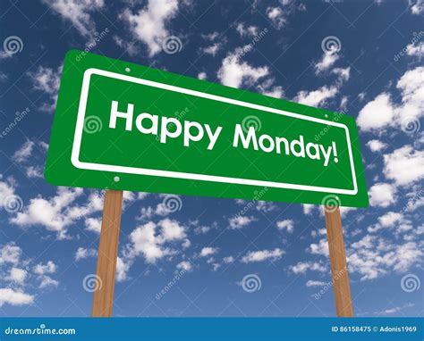 Happy Monday sign stock image. Image of note, pole, happy - 86158475