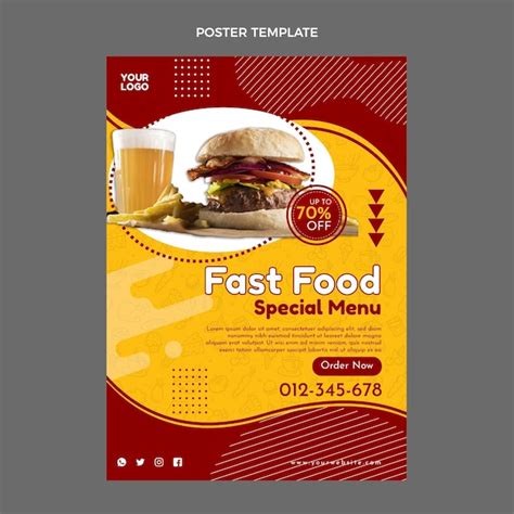 Free Vector | Flat design fast food poster template