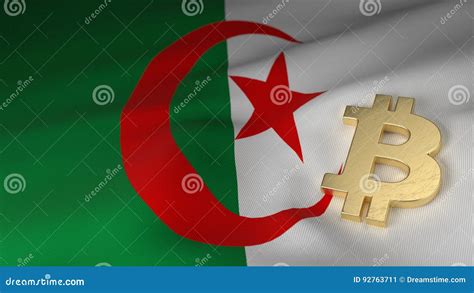 Bitcoin Currency Symbol on Flag of Algeria Stock Image - Image of ...