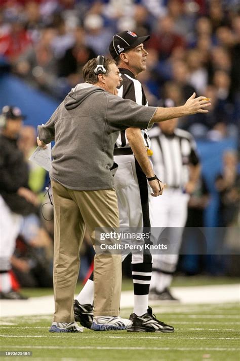 New England Patriots head coach Bill Belichick yells at line judge ...