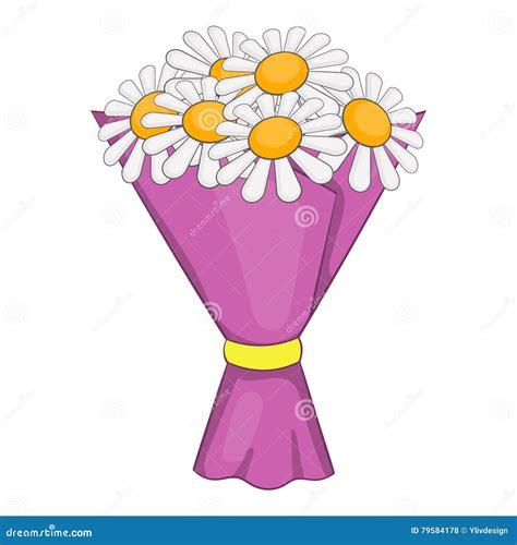 Bouquet of Flowers Icon, Cartoon Style Stock Vector - Illustration of bloom, beautiful: 79584178