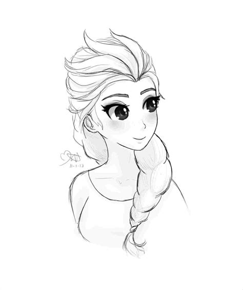 Elsa Drawing Easy at PaintingValley.com | Explore collection of Elsa ...