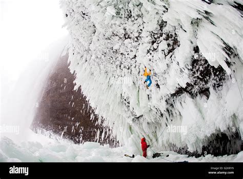 Helmcken Falls Ice Climbing Stock Photo - Alamy