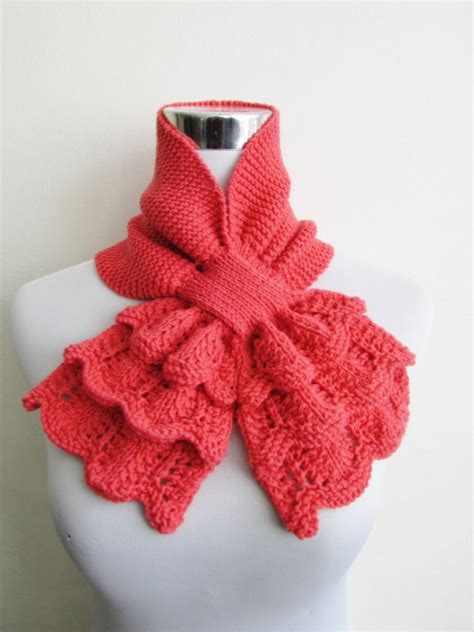 Keyhole Scarf Knitting Pattern Lacy Neckwarmer Knit Pattern - Etsy