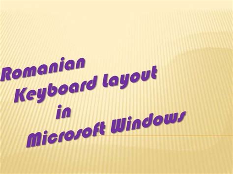 Romanian keyboard layout in windows