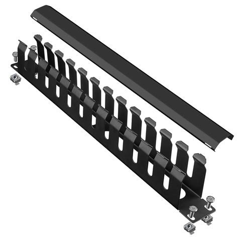 Buy 1U 19 inch Server Rack Cable Management Finger Duct w/Cover-All Metal Horizontal Rack Wire ...