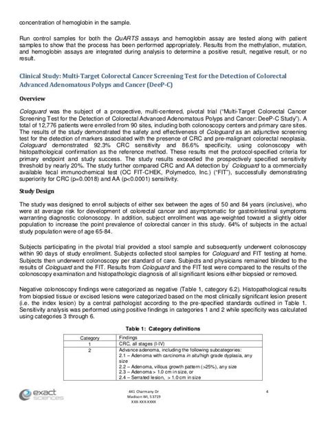 Cologuard (colorectal cancer test) physician labeling_fda