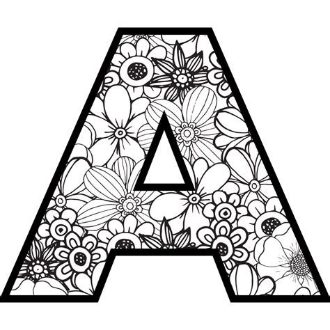 Coloring Letters, Alphabet Coloring Pages, Adult Coloring Book Pages, Cute Coloring Pages ...