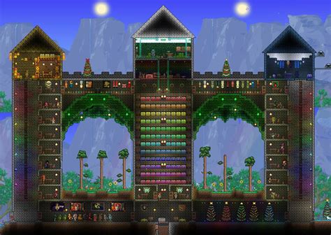 Terraria house design, Terrarium base, Terraria castle