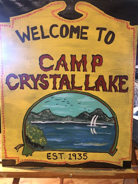 Camp Crystal Lake sign October 22, 2019 | Lake signs, Crystal lake ...