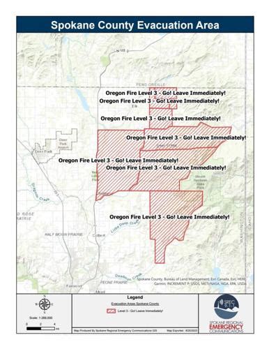 Spokane Evacuation map | | bigcountrynewsconnection.com