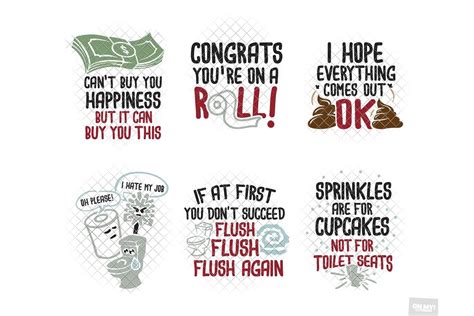 Toilet Paper Quotes SVG Phrases Vol. 2 Bathroom Decor Funny (557910 ...