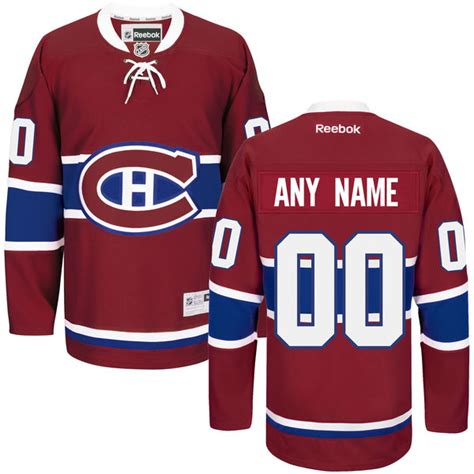 Custom Men's Adidas Montreal Canadiens Red 2017-2018 Hockey Stitched ...