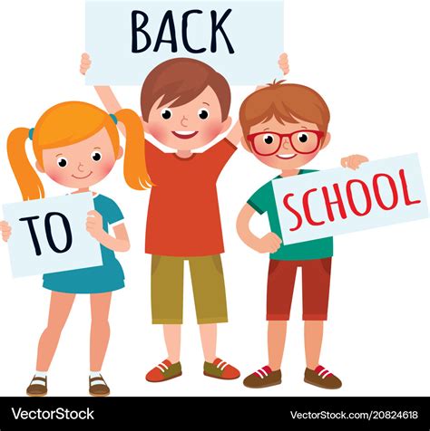 Cartoon group of children students Royalty Free Vector Image