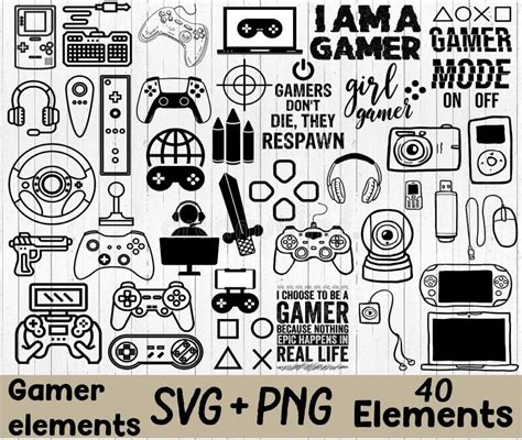 Gamer SVG Bundle stock vector. Illustration of game - 270775835