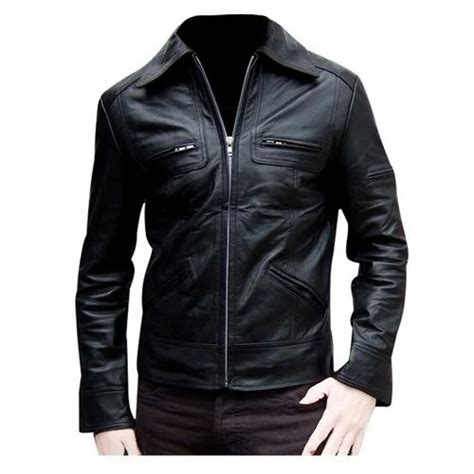 Black Leather Men's Jacket at Rs 4000 | 100% Pure Leather Jackets in Mumbai | ID: 3815644673