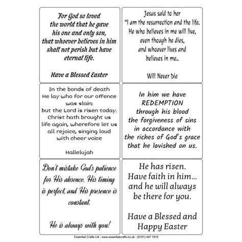 Peel Off Religious Easter Verses 1 | Sticky Verses for Cards and Crafts