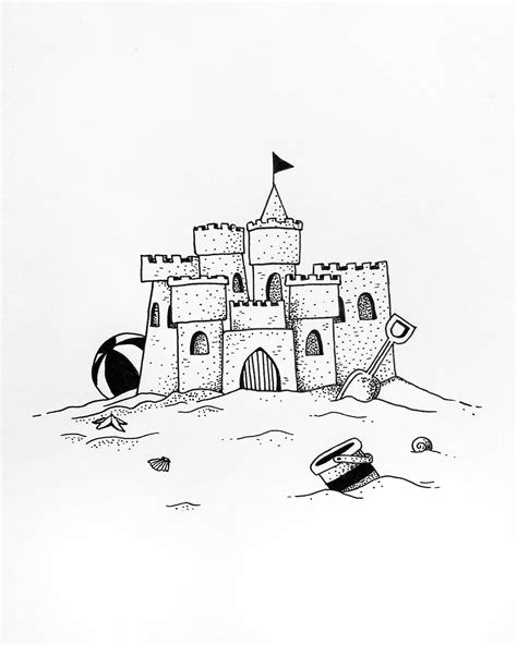 How To Draw A Sand Castle at How To Draw