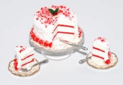 Candy Cane Sprinkles Cake w/2 slices | Stewart Dollhouse Creations