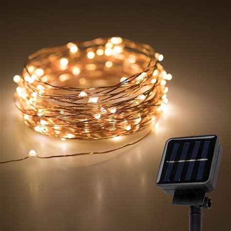 Solar Powered LED Fairy Lights with Copper Wire - 32ft | Super Bright LEDs