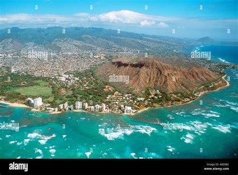 Diamond Head aerial view Honolulu Oahu Hawaii Stock Photo: 583858 - Alamy