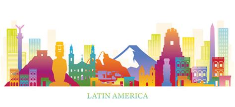 Latin america skyline landmarks in paper cutting Vector Image