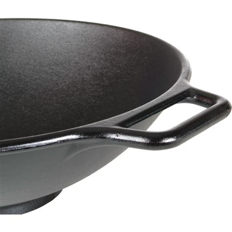 Lodge 14-Inch Pro Logic Seasoned Cast Iron Wok - P14W3 : BBQ Guys