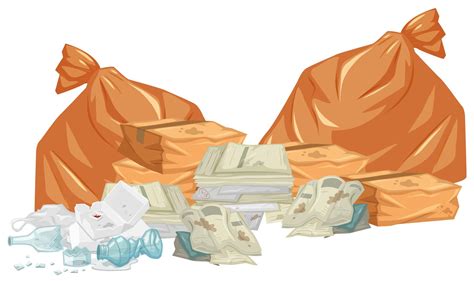 Garbage piles with bags and papers 455028 Vector Art at Vecteezy