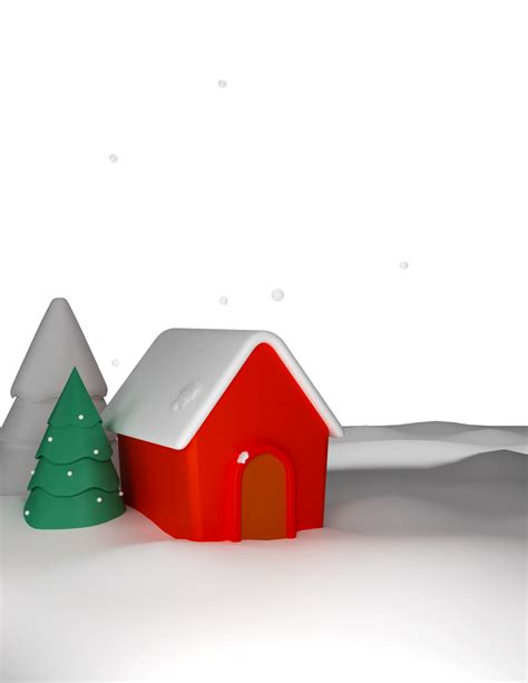3D Render of House Structure With Xmas Trees. 23799174 PNG