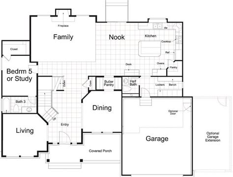 Hanover Traditional Ivory Homes Floor Plan - Main Level | Home design ...