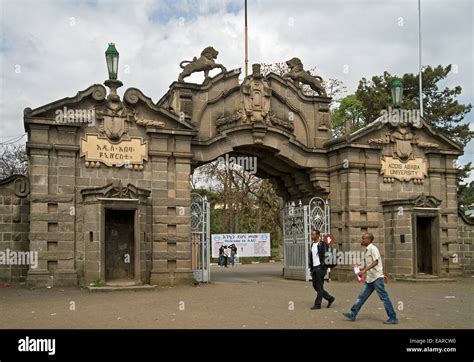 Entrance to the main campus of Addis Ababa University, Addis Ababa Stock Photo: 75503036 - Alamy