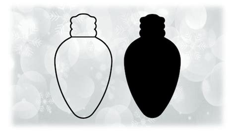 Holiday Clipart: Christmas Light Bulb Silhouette in Black - Etsy Australia