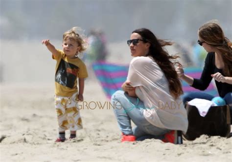 Alanis Morissette takes her son Ever out for a day on the beach in ...